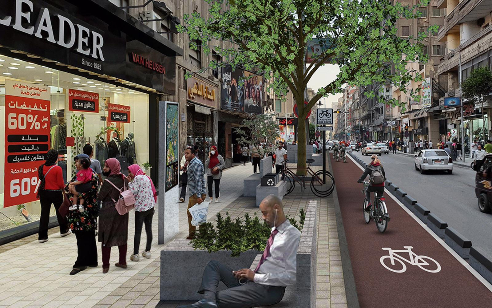 BIKE LANES IN DOWNTOWN CAIRO