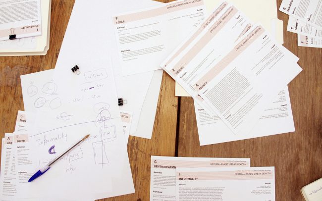 CRITICAL ARABIC URBAN LEXICON TRANSLATION WORKSHOPS